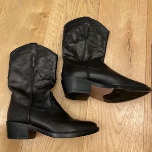 ROC Indio Vintage Leather Western Boots in Black